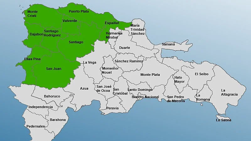 COE coloca nueve provincias en alerta verde por presencia de aguaceros