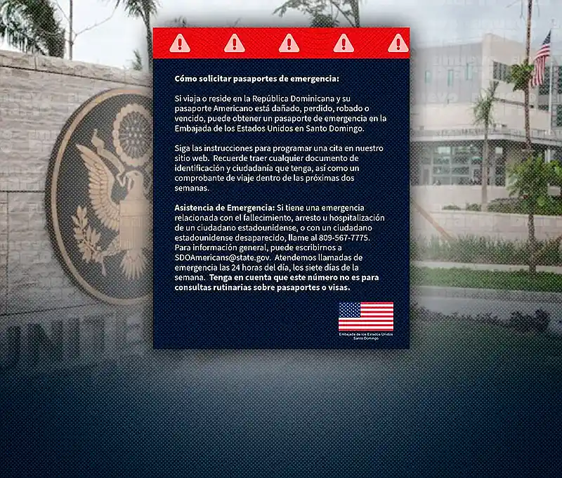Embajada de EE. UU. orienta sobre solicitud de pasaportes de emergencia en RD