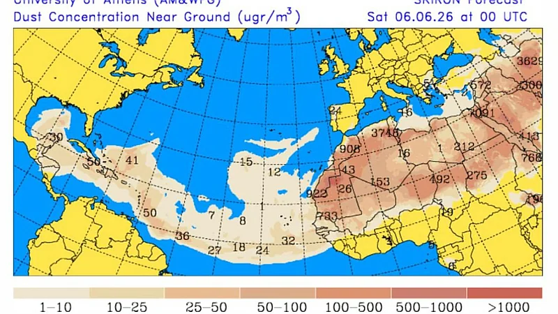 Viernes con mucho calor, polvo del Sahara y lluvia en algunas provincias