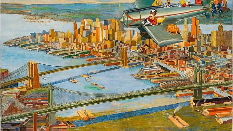 Un gran mural en Nueva York abre un portal al mundo de Alicia en el País de las Maravillas