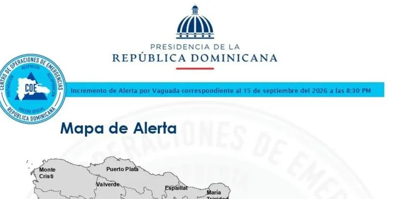 COE activa alerta amarilla en Santo Domingo y mantiene verde en Barahona y Azúa por aguaceros