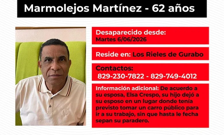 Santiago: buscan a Norberto Marmolejos, desaparecido desde el lunes