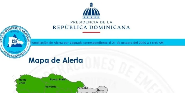 COE eleva a seis provincias en alerta verde y reporta 42 viviendas y un puente afectados por lluvias