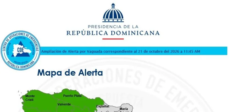 COE eleva a seis provincias en alerta verde y reporta 42 viviendas y un puente afectados por lluvias