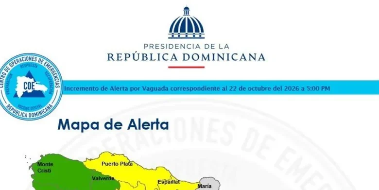 COE eleva a 25 las comunidades en alerta: 7 en amarilla y 18 en verde por vaguada