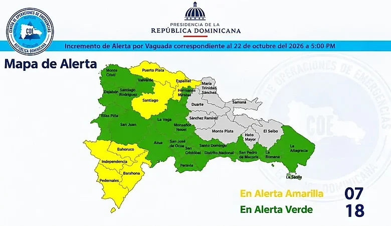 Barahona, Bahoruco, Independencia y Pedernales en alerta amarilla: aguaceros seguirán