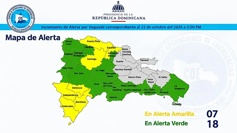 Barahona, Bahoruco, Independencia y Pedernales en alerta amarilla: aguaceros seguirán