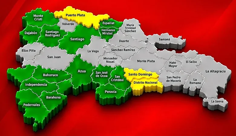 COE mantiene alerta amarilla en Puerto Plata, Santo Domingo y el Distrito Nacional; Barahona y otras provincias del Sur siguen en verde
