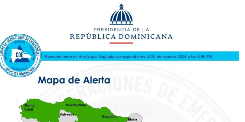 COE reduce a seis provincias la alerta verde por lluvias; Indomet prevé mejora del tiempo