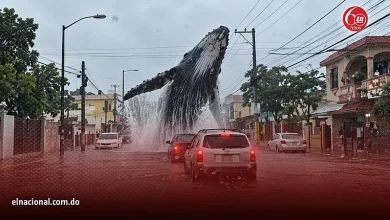 Video con IA convierte calle inundada de Santo Domingo en escena marina